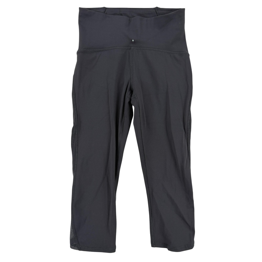 Lululemon Pants Womens 4 Black High Rise Capri Leggings Mesh Yoga Gym Athletic